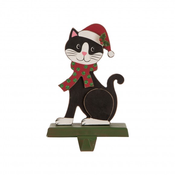 glitzhome Glitzhome 7.50"H Wooden/Metal Cat Stocking Holder
