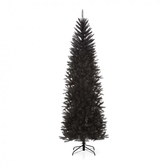 glitzhome Glitzhome 7.5ft Black Tinsel Artificial Christmas Tree