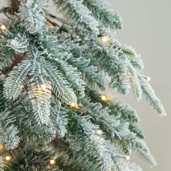 Glitzhome Glitzhome 7.5ft Pre-Lit Flocked Pencil Spruce Artificial Christmas Tree With 350 Warm White Lights