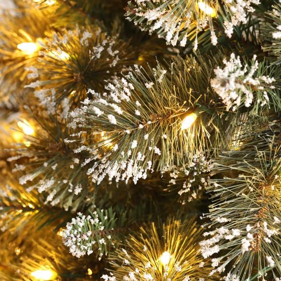 Glitzhome Glitzhome 7.5ft Pre-Lit Frosted Cashmere Pencil Pine Artificial Christmas Tree With 250 Warm White/Multi-color C3 Clear LED Lights 9 Function W/Remote Control