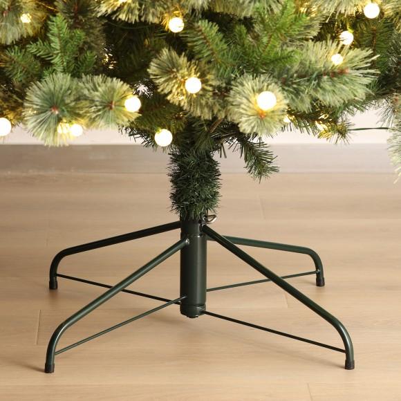 Glitzhome Glitzhome 7.5ft Pre-Lit Green Cashmere Slim Pine Artificial Christmas Tree With 350 Warm White And Multi-color Globe LED Lights 9 Funciton W/ Foot Pedal And Remote Control