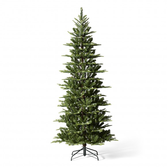 glitzhome Glitzhome 7.5ft Pre-Lit Green Slim Fir Artificial Christmas Tree with 350 strawberry Lights 9 Functional Warm White/Multi-color remote controller