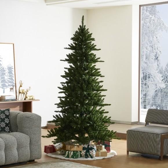 Glitzhome Glitzhome 7.5ft Pre-Lit Green Slim Fir Christmas Tree With 400 LED Lights 9 Functional Warm White/Multi-color Remote Controller