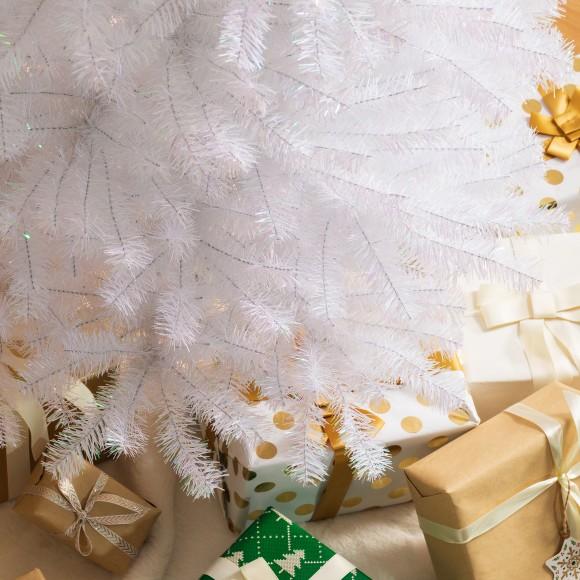 Glitzhome Glitzhome 7.5ft White Pencil Tinsel Artificial Christmas Tree
