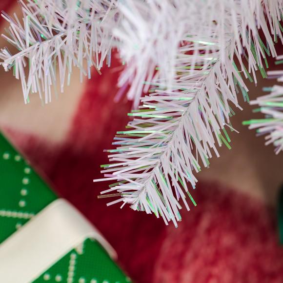 Glitzhome Glitzhome 7.5ft White Pencil Tinsel Artificial Christmas Tree