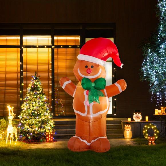 Glitzhome Glitzhome 7.87ft Christmas Lighted Gingerbread Man Inflatable Decor