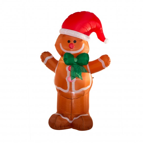 glitzhome Glitzhome 7.87ft Christmas Lighted Gingerbread Man Inflatable Decor