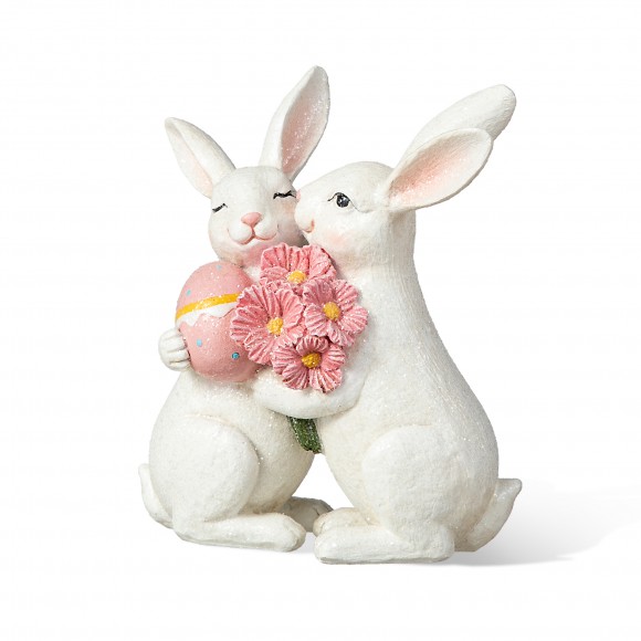 glitzhome Glitzhome 7"H Easter Loving Bunny Resin Table Decor