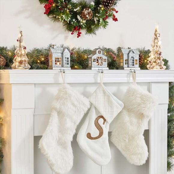Glitzhome Glitzhome 7"H Galvanized House Stocking Holders Set Of 3