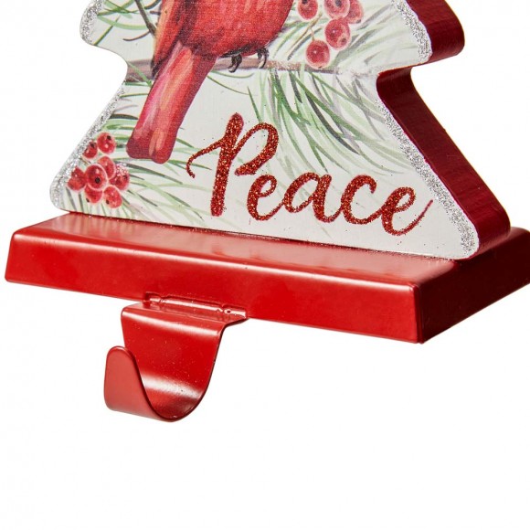 Glitzhome Glitzhome 7"H Wooden Christmas Cardinal Stocking Holders Set Of 2