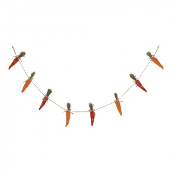 glitzhome Glitzhome 71.25"L Easter Burlap Carrots Garland