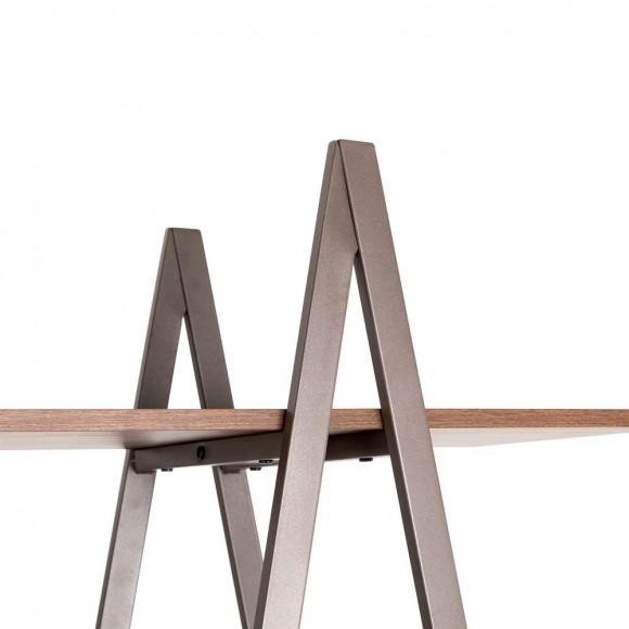 Glitzhome Glitzhome 72"H Modern Industrial Brown Wood/Metal 5-Tier "A" Frame Bookcases & Shelves