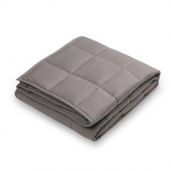 glitzhome Glitzhome 72"L*48"W Cotton Shell Quilted Weighted Blanket With Polyester Filling - Gray 12lbs