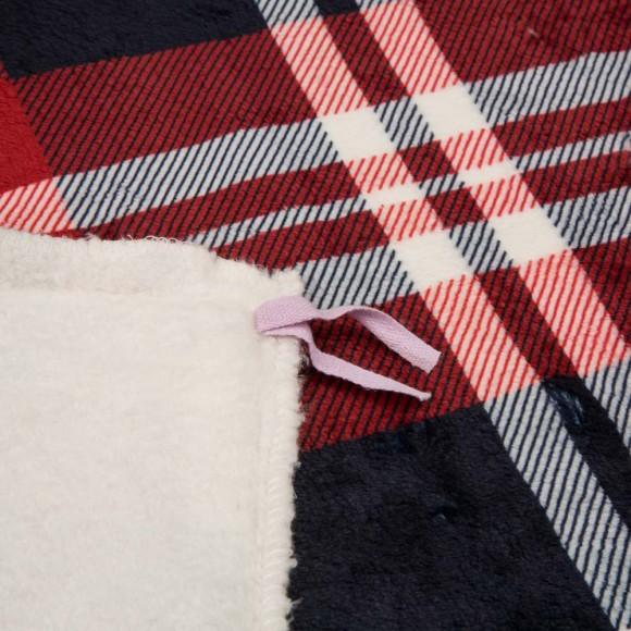 Glitzhome Glitzhome 72"L*48"W Flannel Red/Blue/White Plaid Reversible Duvet Cover