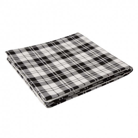 glitzhome Glitzhome 72"L*48"W Polar Fleece Black & White Plaid Reversible Duvet Cover