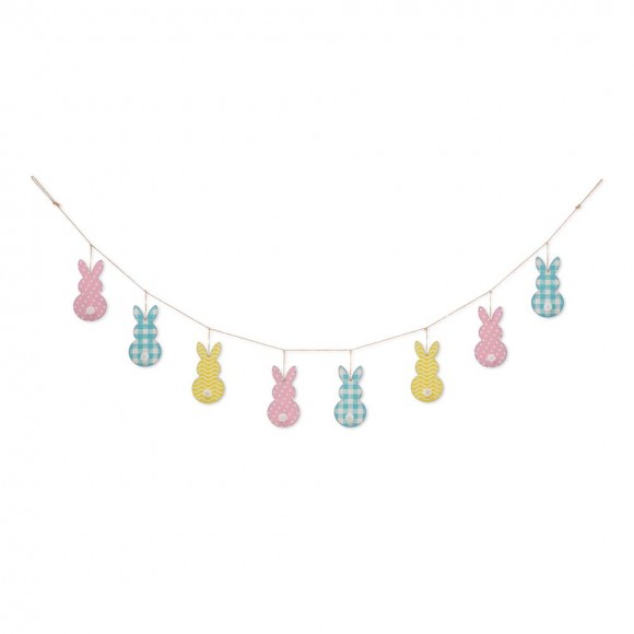 glitzhome Glitzhome 72"L Easter Metal Bunny Garland