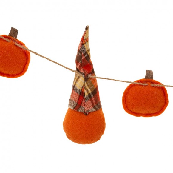 Glitzhome Glitzhome 72"L Fall Fabric Gnomes Garland