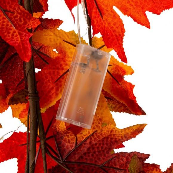 Glitzhome Glitzhome 72"L Fall Lighted Maple Leaves Garland