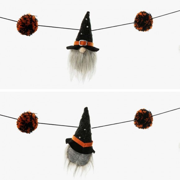 Glitzhome Glitzhome 72"L Halloween Fabric Gnomes Garland