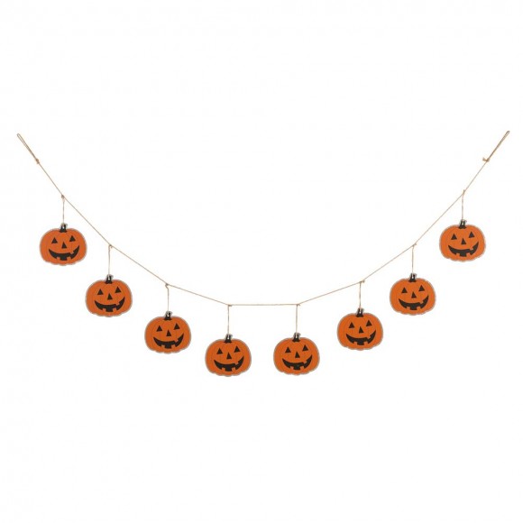 glitzhome Glitzhome 72"L Halloween Metal Pumpkins Garland