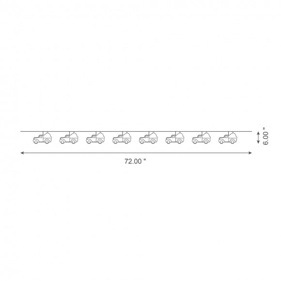 Glitzhome Glitzhome 72"L Halloween Metal Trucks Garland