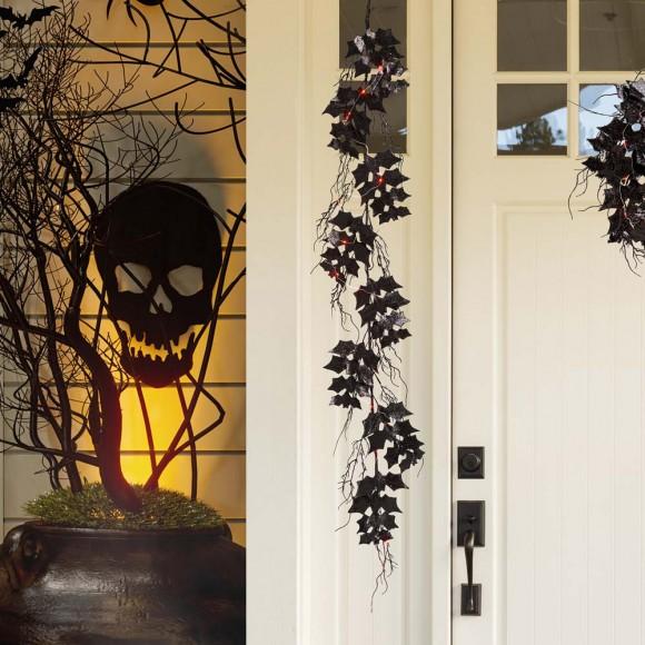 Glitzhome Glitzhome 72"L Lighted Halloween Bat Garland
