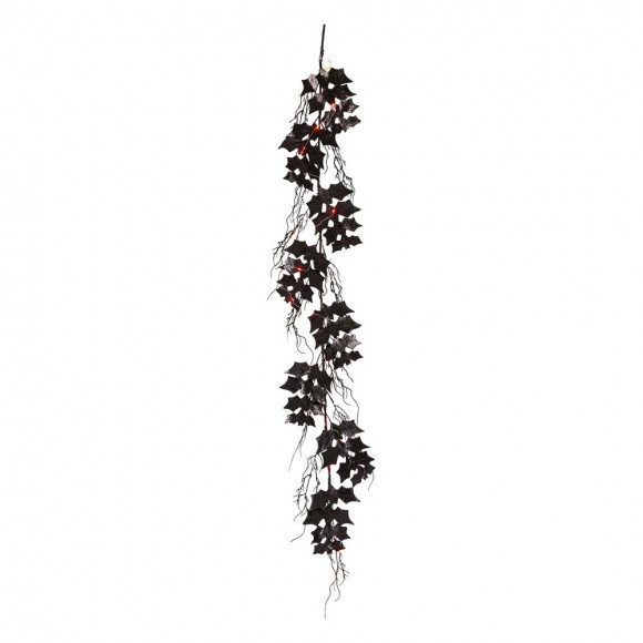 glitzhome Glitzhome 72"L Lighted Halloween Bat Garland