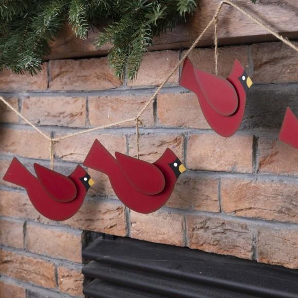 Glitzhome Glitzhome 72"L Metal Christmas Cardinal Garland