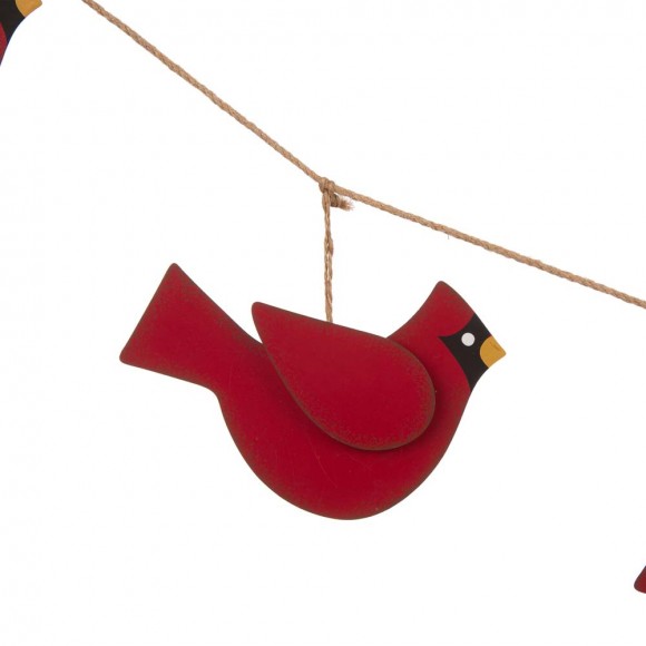 Glitzhome Glitzhome 72"L Metal Christmas Cardinal Garland
