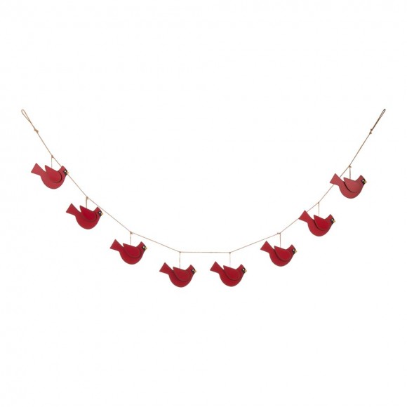 glitzhome Glitzhome 72"L Metal Christmas Cardinal Garland