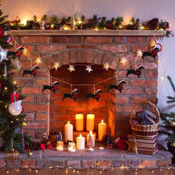 Glitzhome Glitzhome 72"L Metal Christmas Dog Garland