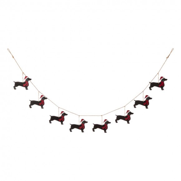 glitzhome Glitzhome 72"L Metal Christmas Dog Garland