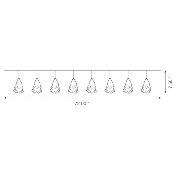 Glitzhome Glitzhome 72"L Metal Christmas Gnome Garland