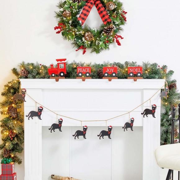 Glitzhome Glitzhome 72"L Metal Christmas Kitty Garland