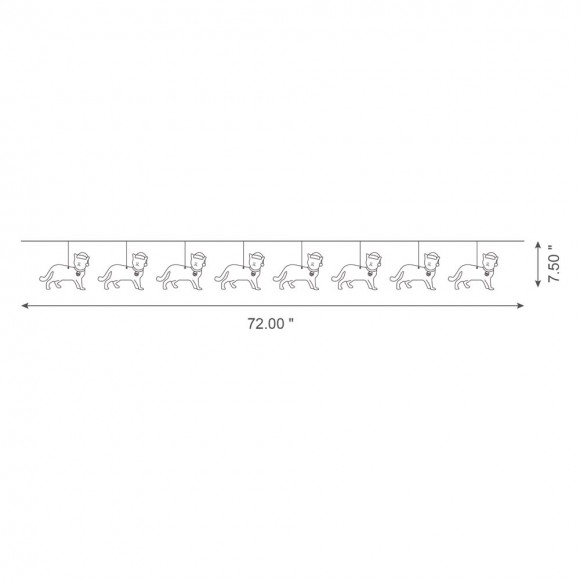 Glitzhome Glitzhome 72"L Metal Christmas Kitty Garland