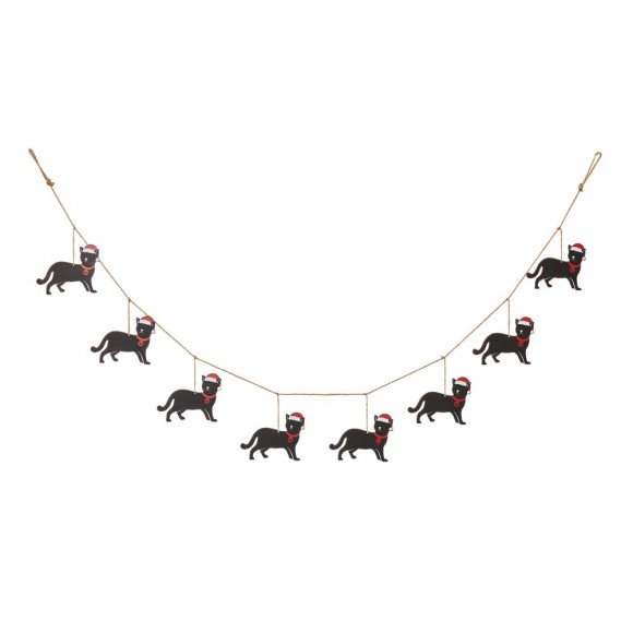glitzhome Glitzhome 72"L Metal Christmas Kitty Garland