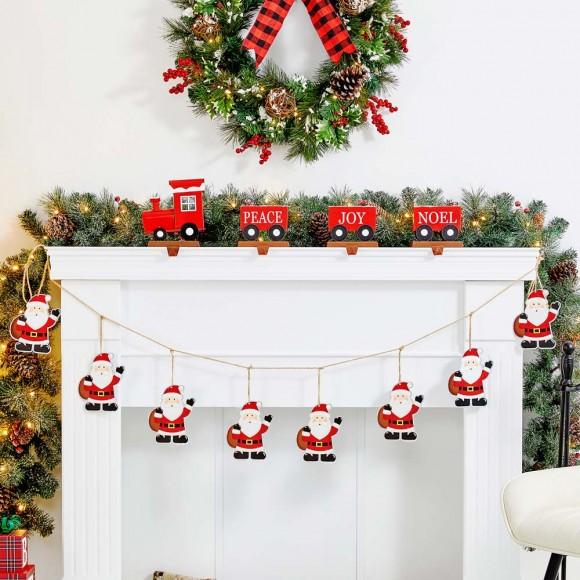 Glitzhome Glitzhome 72"L Metal Christmas Santa Garland