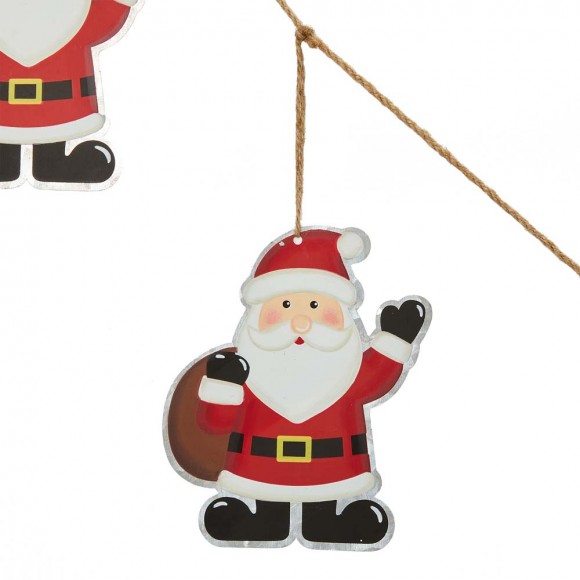 Glitzhome Glitzhome 72"L Metal Christmas Santa Garland