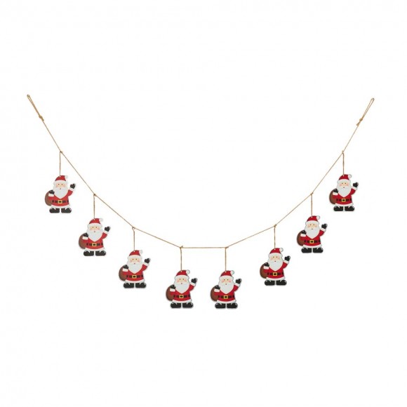 glitzhome Glitzhome 72"L Metal Christmas Santa Garland