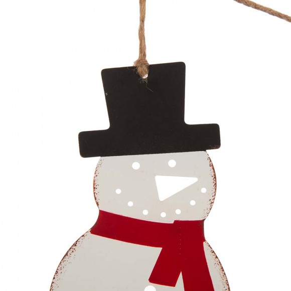 Glitzhome Glitzhome 72"L Metal Christmas Snowman Garland