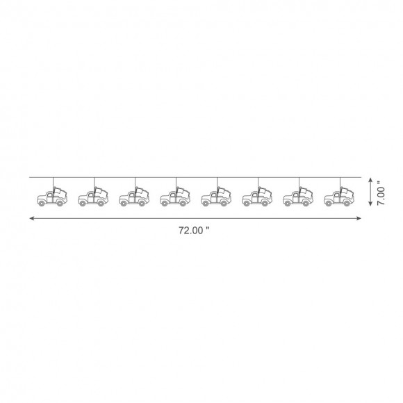 Glitzhome Glitzhome 72"L Patriotic Galvanized Truck Garland