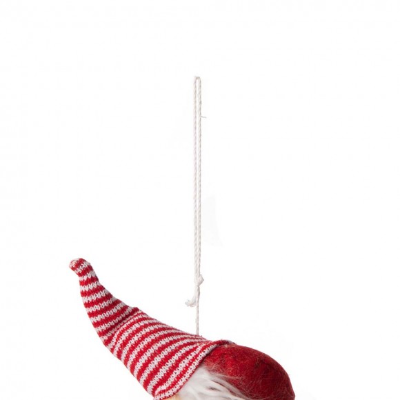 Glitzhome Glitzhome 72"L Red And White Fabric Christmas Gnome Garland