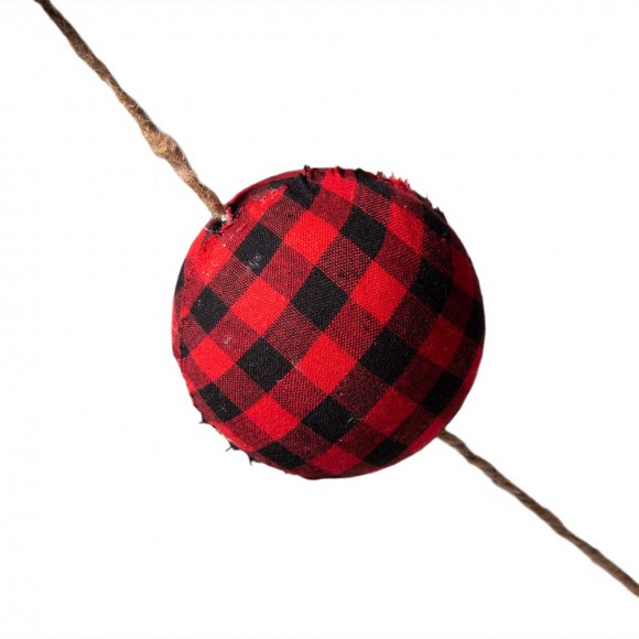 Glitzhome Glitzhome 72"L Red & Black Plaid Fabric Garland