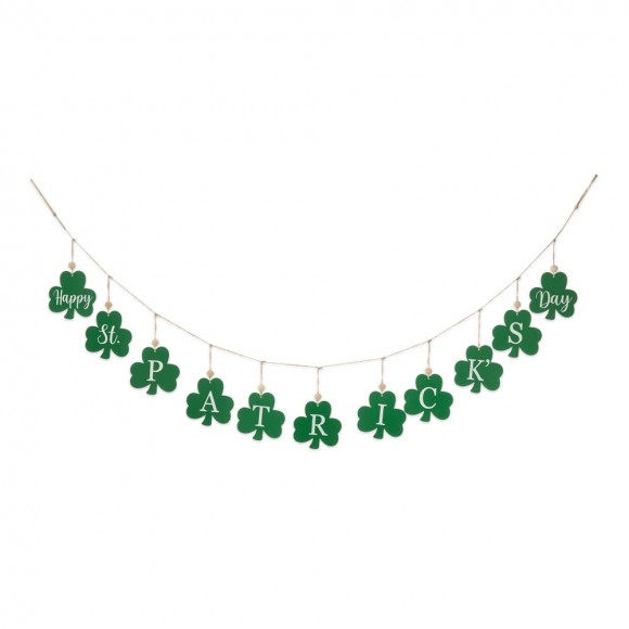 glitzhome Glitzhome 72"L St. Patrick's Day Metal Shamrocks Garland