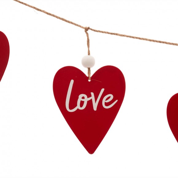 Glitzhome Glitzhome 72"L Valentine's Wooden/Metal Heart Garland