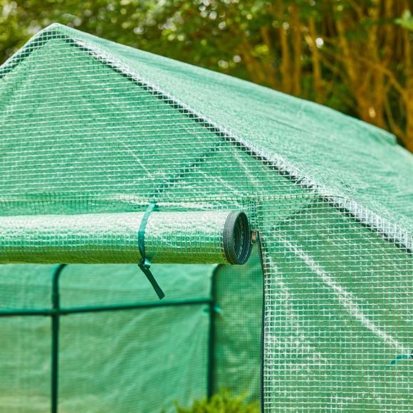 Glitzhome Glitzhome 74.75''H 2 Shelf Walk-In PE Greenhouse