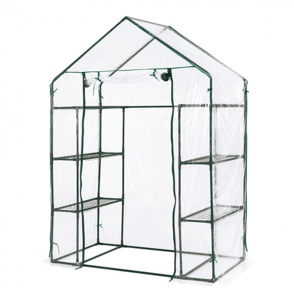 glitzhome Glitzhome 76.75"H 6 shelves Mini Walk-In PVC Greenhouse