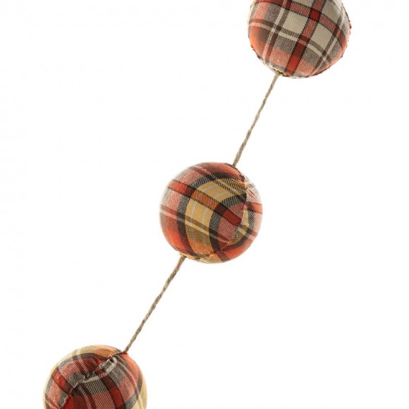 Glitzhome Glitzhome 78.75"L Fall Plaid Balls Garland