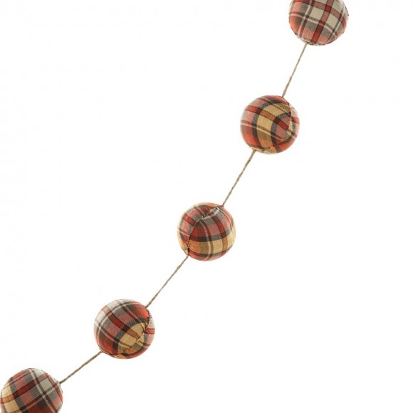 Glitzhome Glitzhome 78.75"L Fall Plaid Balls Garland
