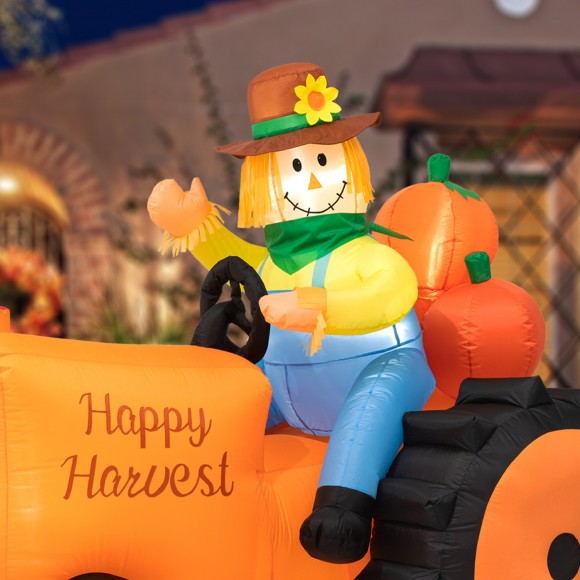 Glitzhome Glitzhome 7ft Fall Lighted Inflatable Tractor Decor